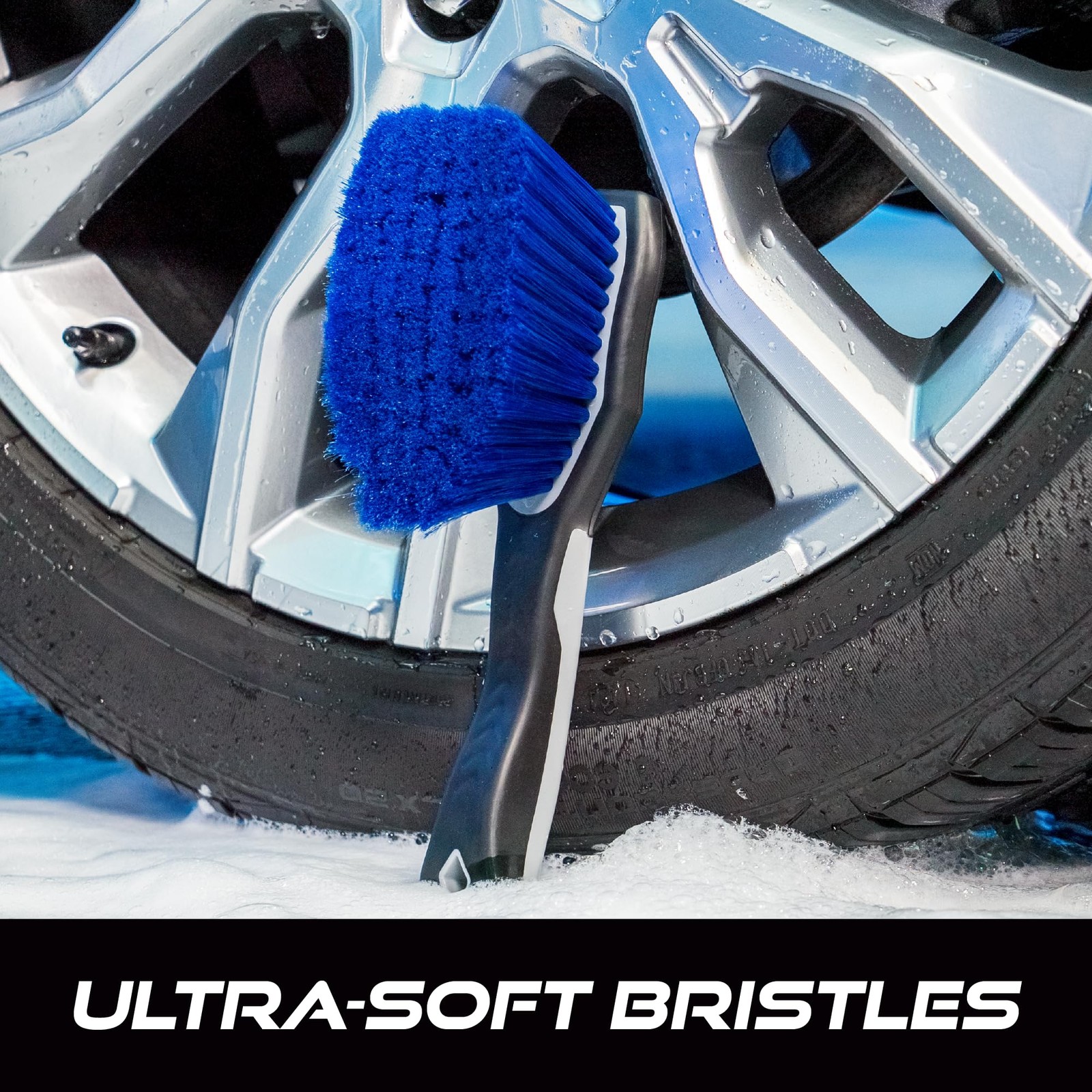 Wheel Brush for Rims, Cleaning Brush for Tires, Grey, 10.3 x 3.3 x 3.8 Inch