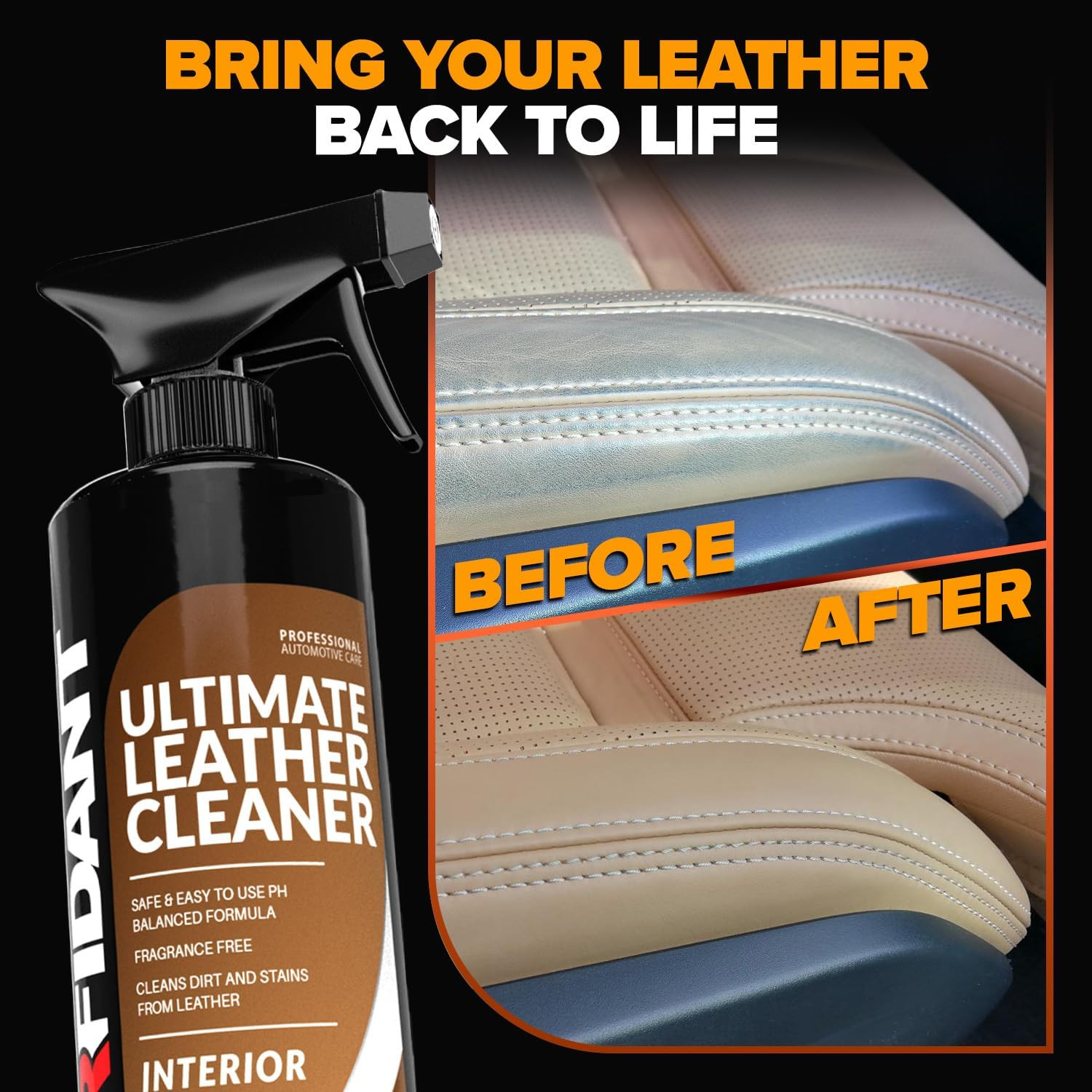 Leather Couch Cleaner – Ph Neutral, Non-Toxic & Non-Greasy – Gently Removes Stai