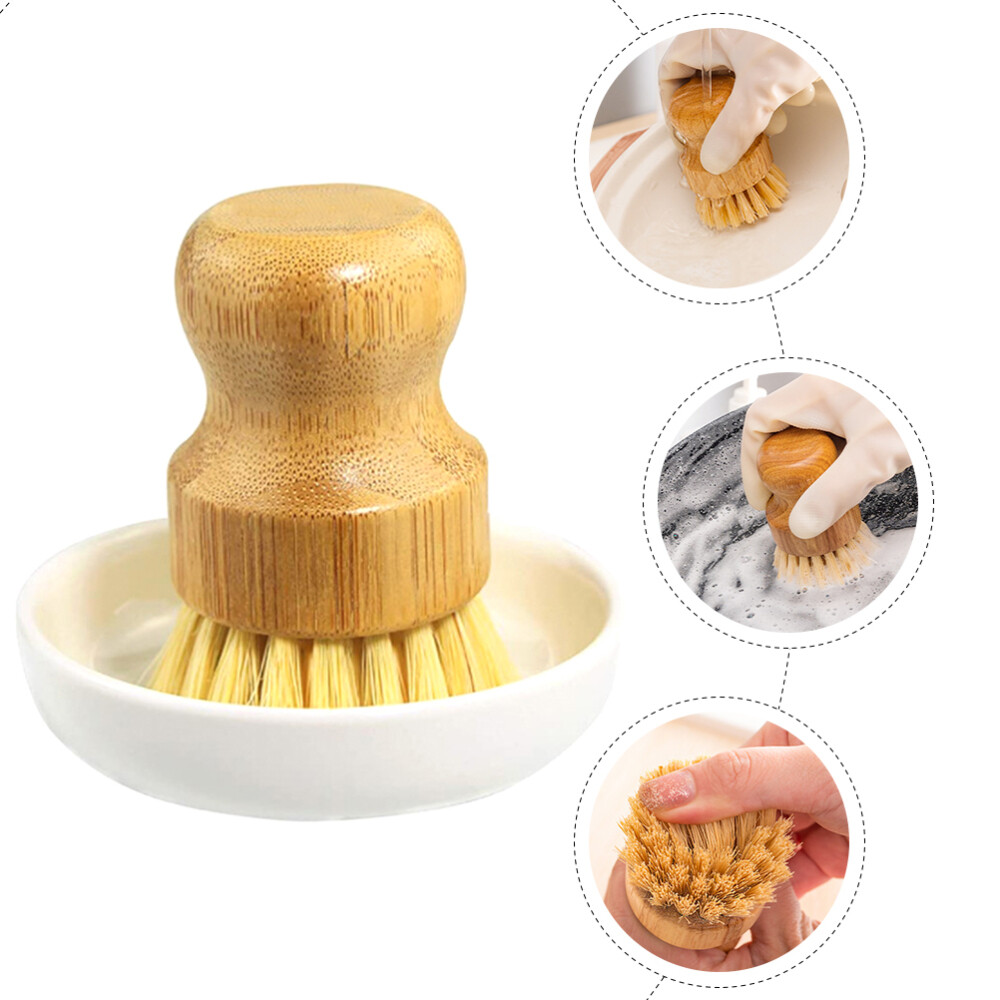 1 Set of Kitchen Cleaning Brush Dish Scrub Brush Wok Brush Base Brush New