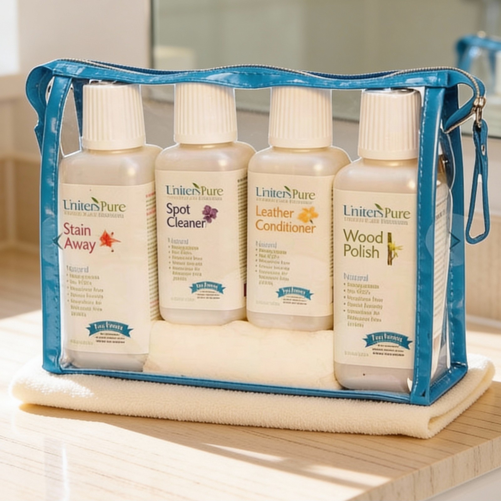 UNITERS Pure Home Care Essentials Natural Cleaner Kit Furniture Wood Leather NEW
