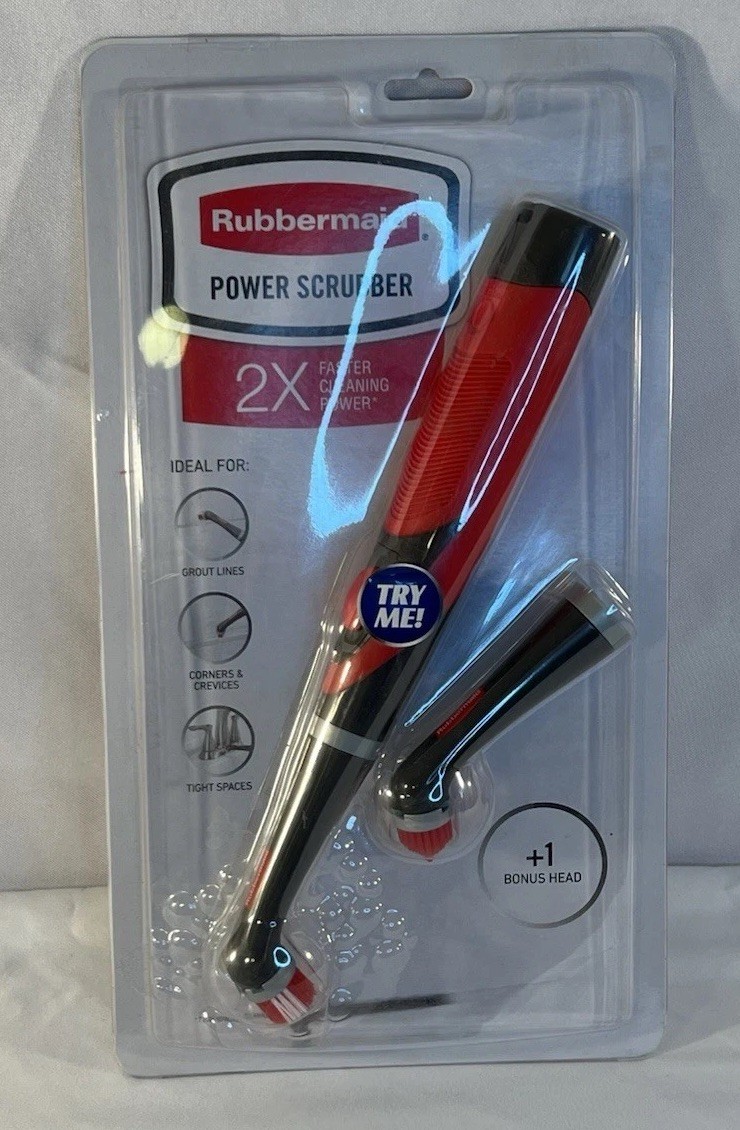 Rubbermaid Reveal Cordless Battery Power Scrubber Black/Red, Multi-Purpose Scrub