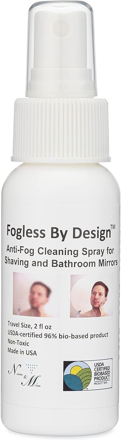 Fogless By Design Bathroom Mirror Anti-Fog Spray, 2 fl. oz (Case of 144 bottles)