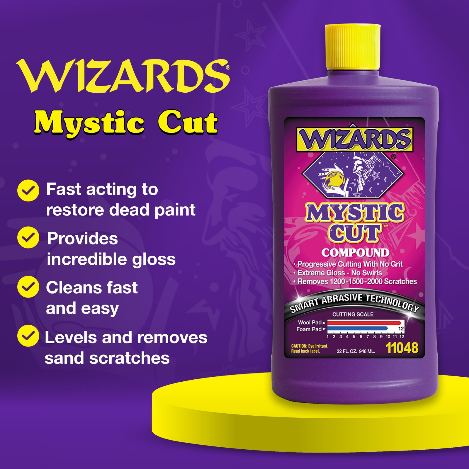 Wizards Mystic Cut Compound 32 Oz Scratch Swirl Remover For All Paints
