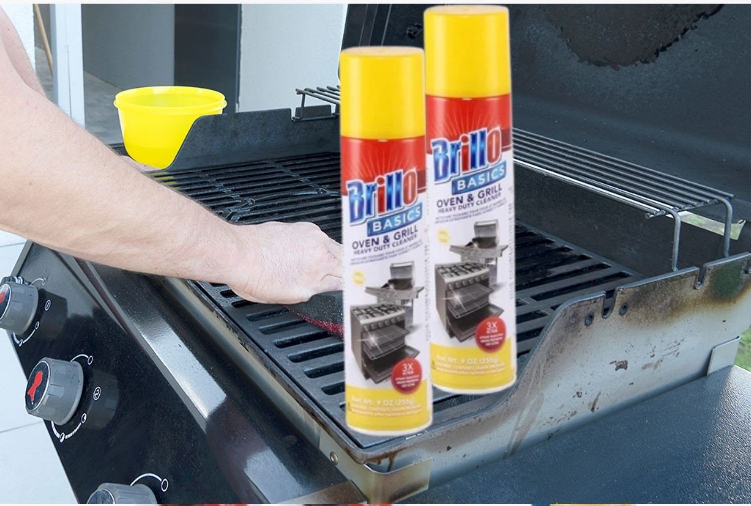 Brillo Oven & Grill Cleaner (2x 12oz) + Sponge Set | 3-Piece Heavy Duty Cleaning
