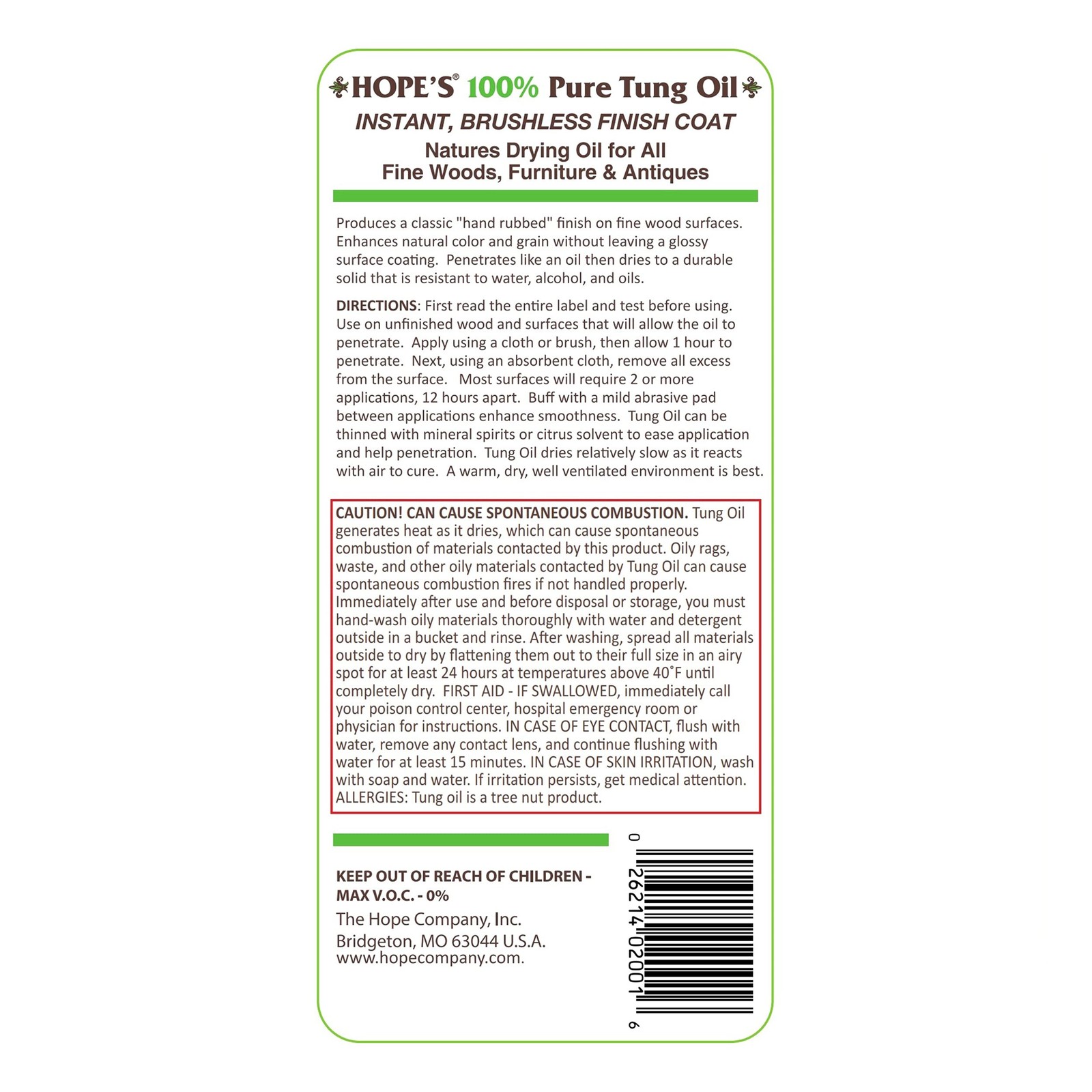 Aceite De Tung 100 % Puro, Sellador Y Acabado De Madera Natural Impermeable,…