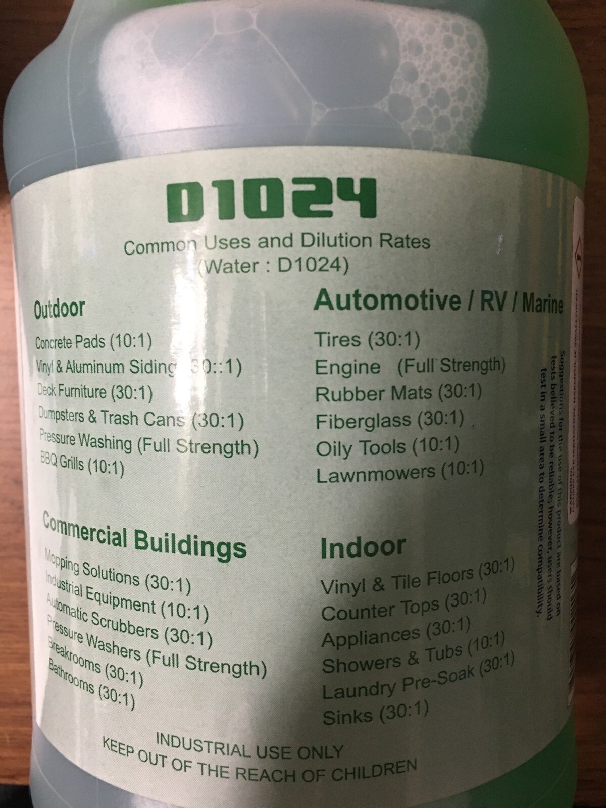 korkay D-1024 concentrated liquid cleaner degreaser 1-gallon