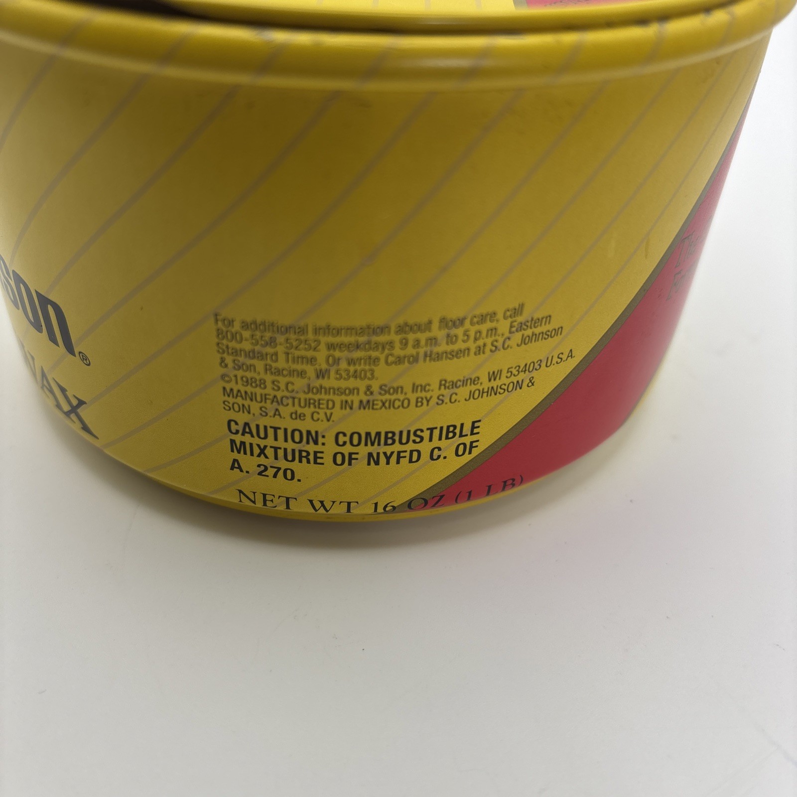 Original Formula SC Johnson Paste Wax 1.12 lb, 10% Used, SEE PICS