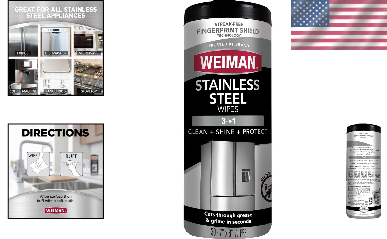 Stainless Steel Polish Wipes – 30 Count for Dirt and Grease Removal, Unscented