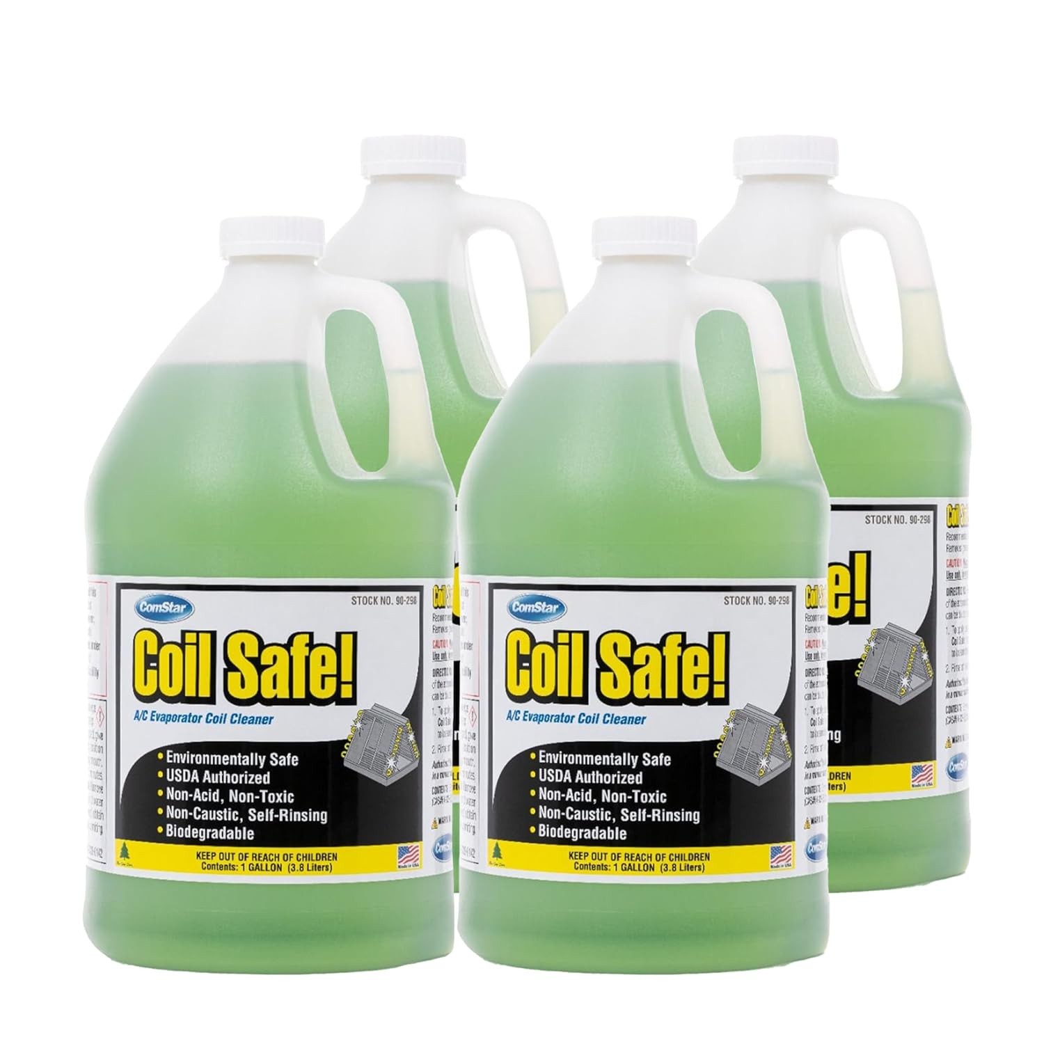 Coil Safe 1 Gal Evaporator Coil Cleaner for AC & Refrigeration Systems, 4 pack