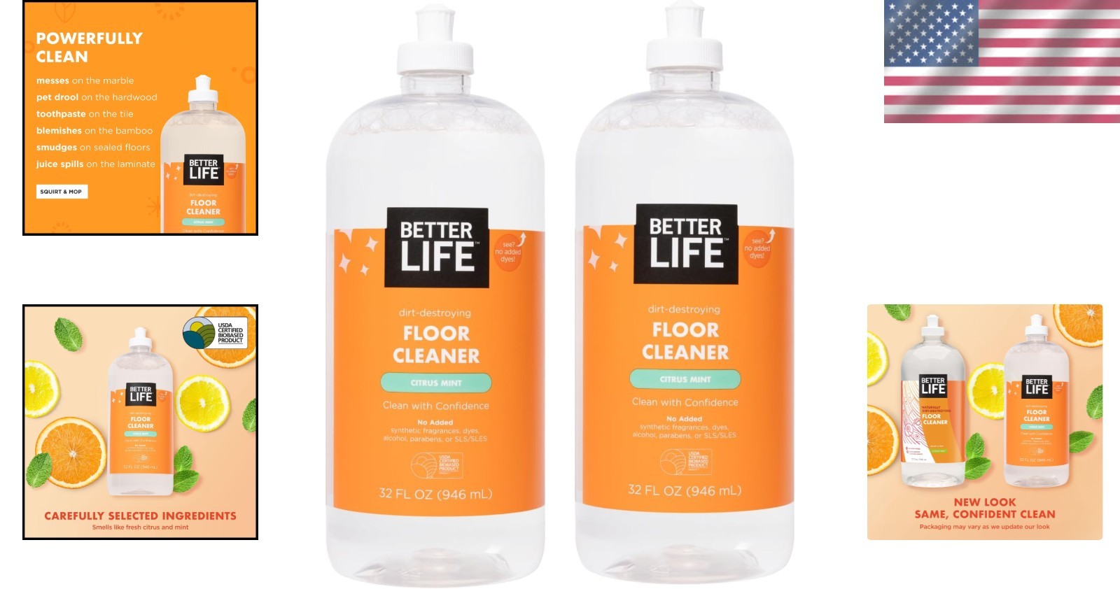 Multipurpose Citrus Mint Cleaner – Streak-Free Shine for All Floor Types, 64 oz