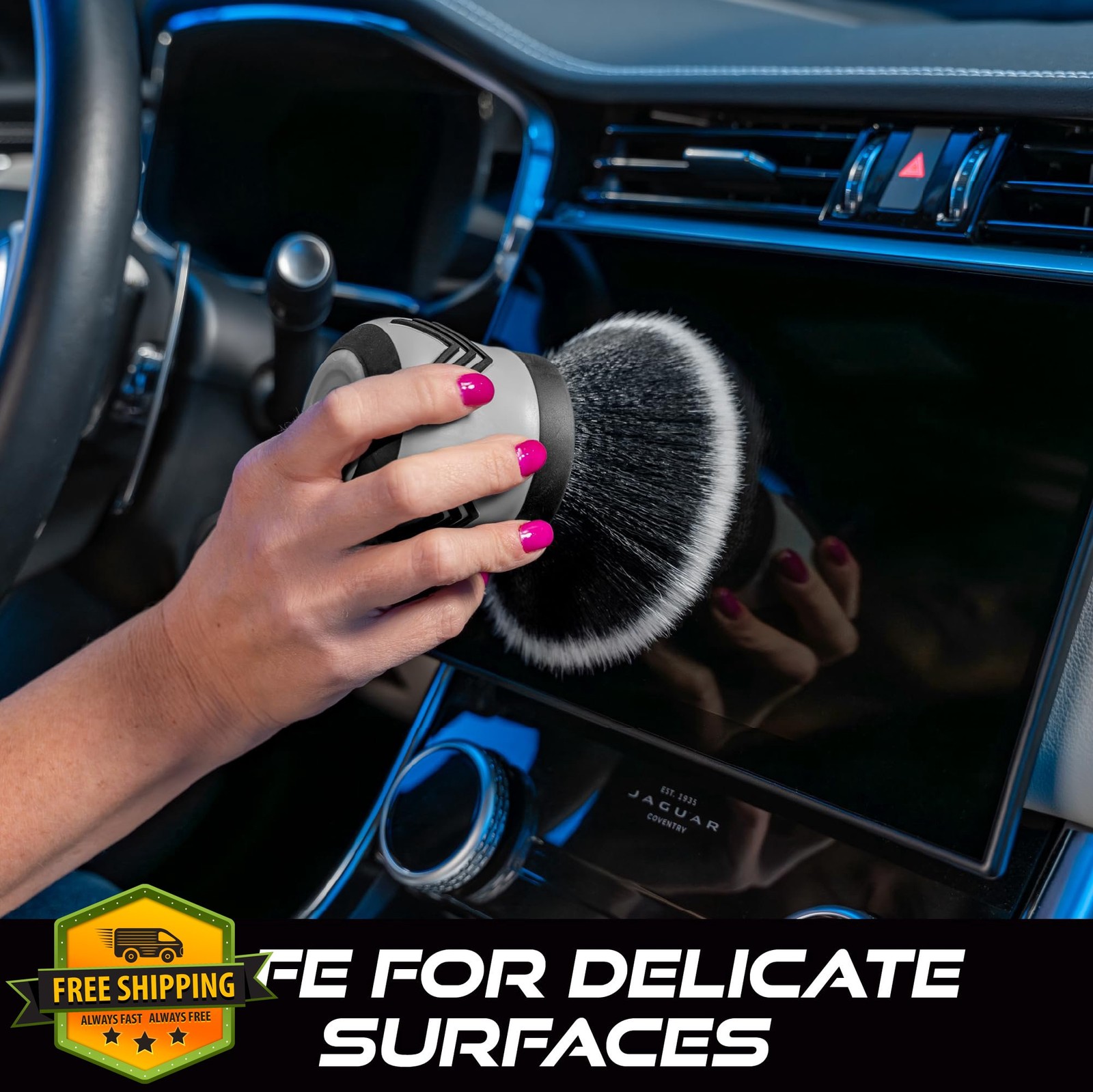 VIKING Car Cleaning Brush Interior Detailing Kit 5 Inch Black/Grey