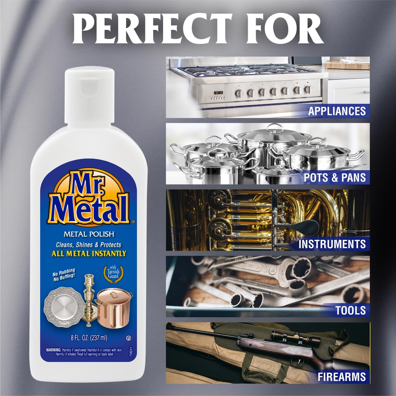 Mr. Metal Mild Scent Metal Cleaner 8 oz Liquid (Pack of 6)