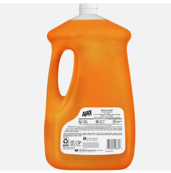 Ajax Ultra Triple Action, Dishwashing Liquid Dish Soap, Orange, 90 Fluid Ounce