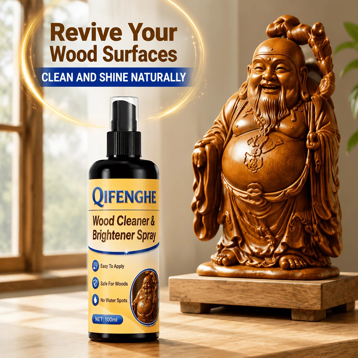Wood Cleaner & Brightener Spray 100ml, Furniture Polishing Refinishing
