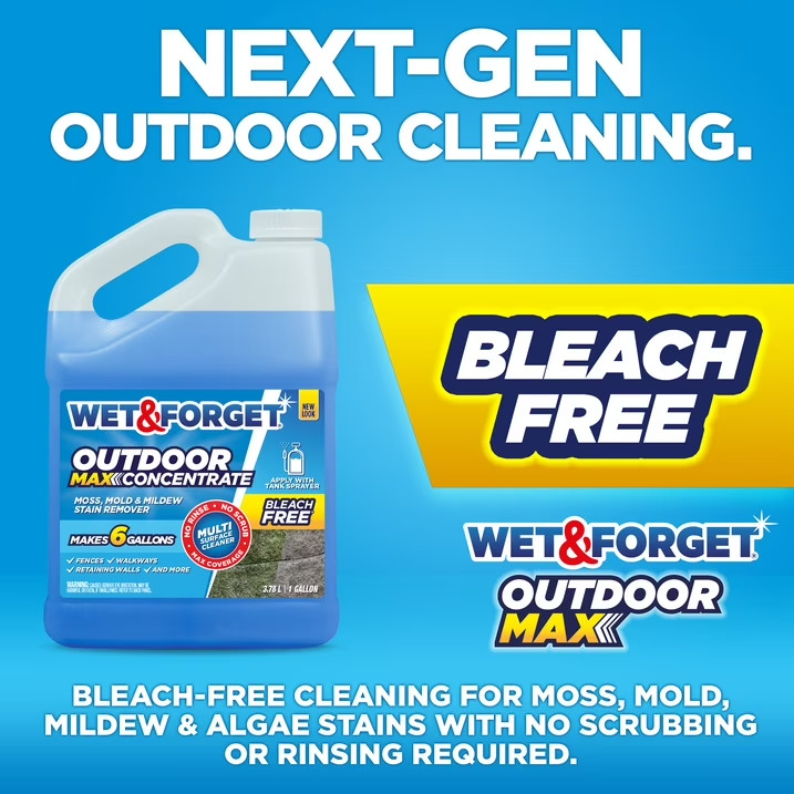 2 Pack Wet & Forget Outdoor Cleaner Concentrate 1 Gallon Moss Mold Mildew