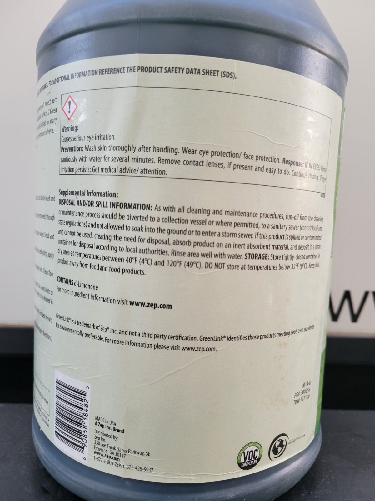 Zep Z Green Link All Purpose Alternative For Cleaning Concentrate,1 Galon .