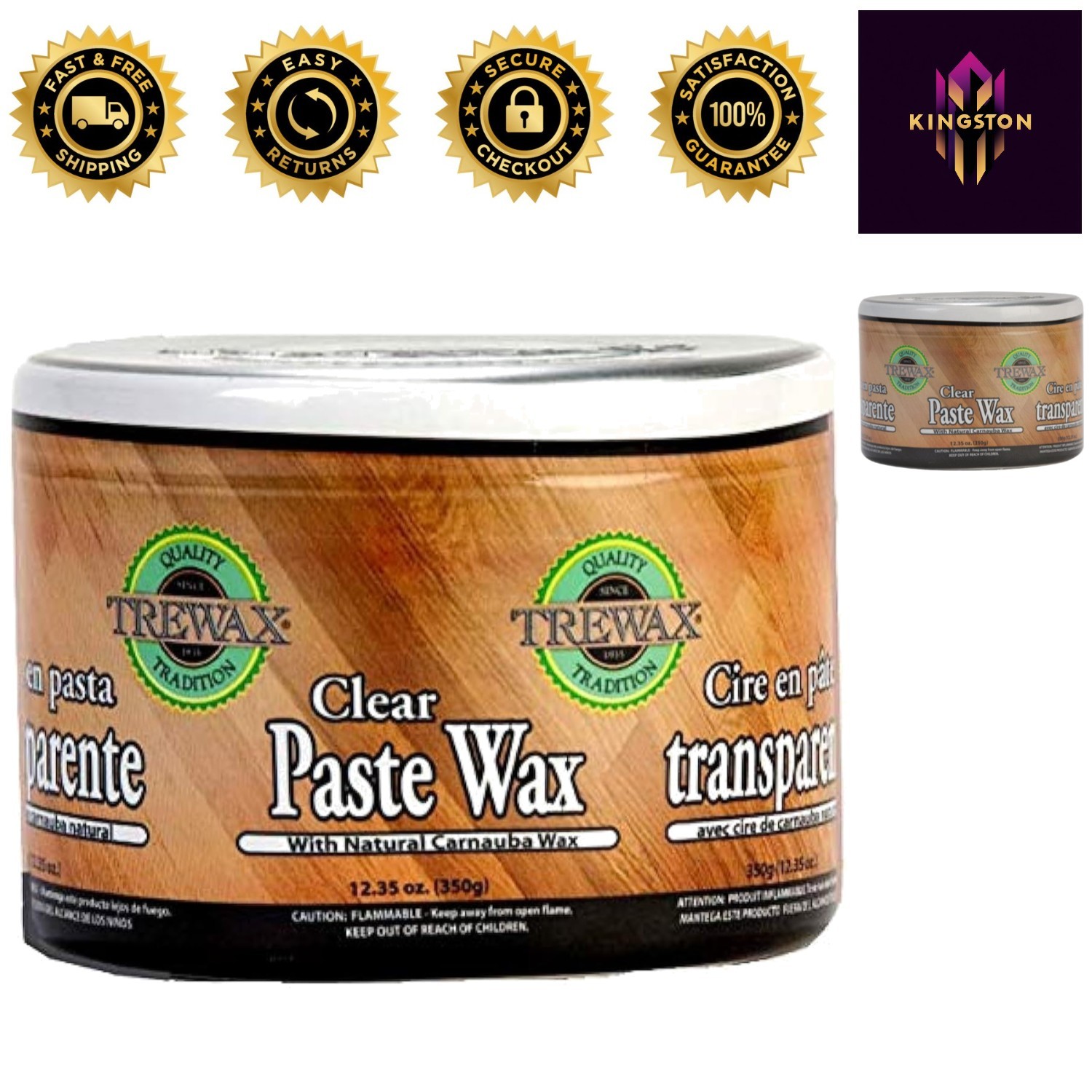 Clear Finish Paste Wax with Carnauba – 800 Sq. Ft. Coverage for Elegant Homes