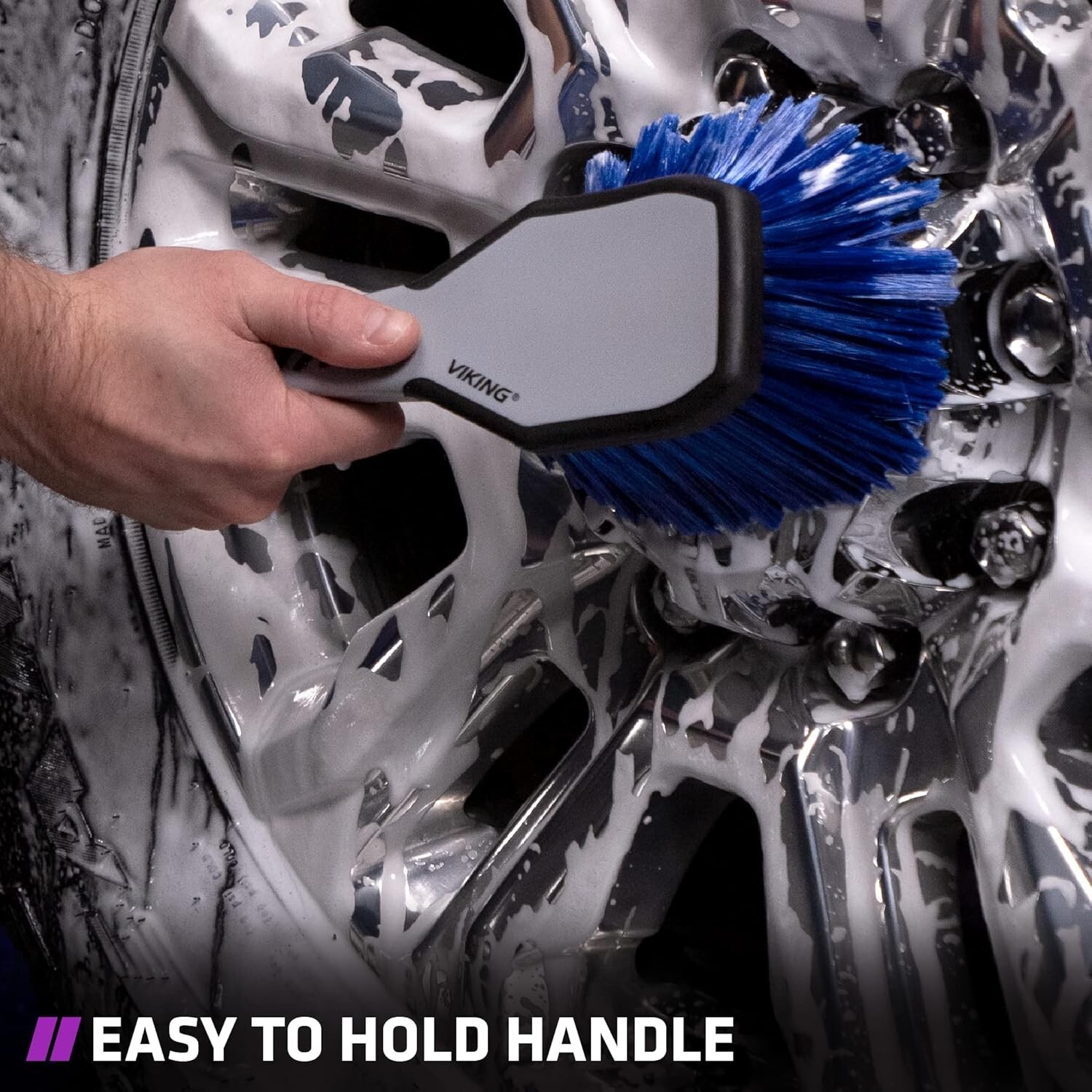 Wheel Brush for Rims, Cleaning Brush for Tires, Grey, 10.3 x 3.3 x 3.8 Inch