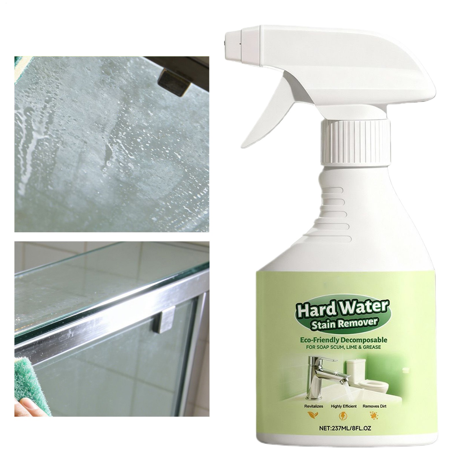 1pc SCUM BUM Hard Water Remover Shower Cleaner For Shower Glass Toilet 237ML-Hot