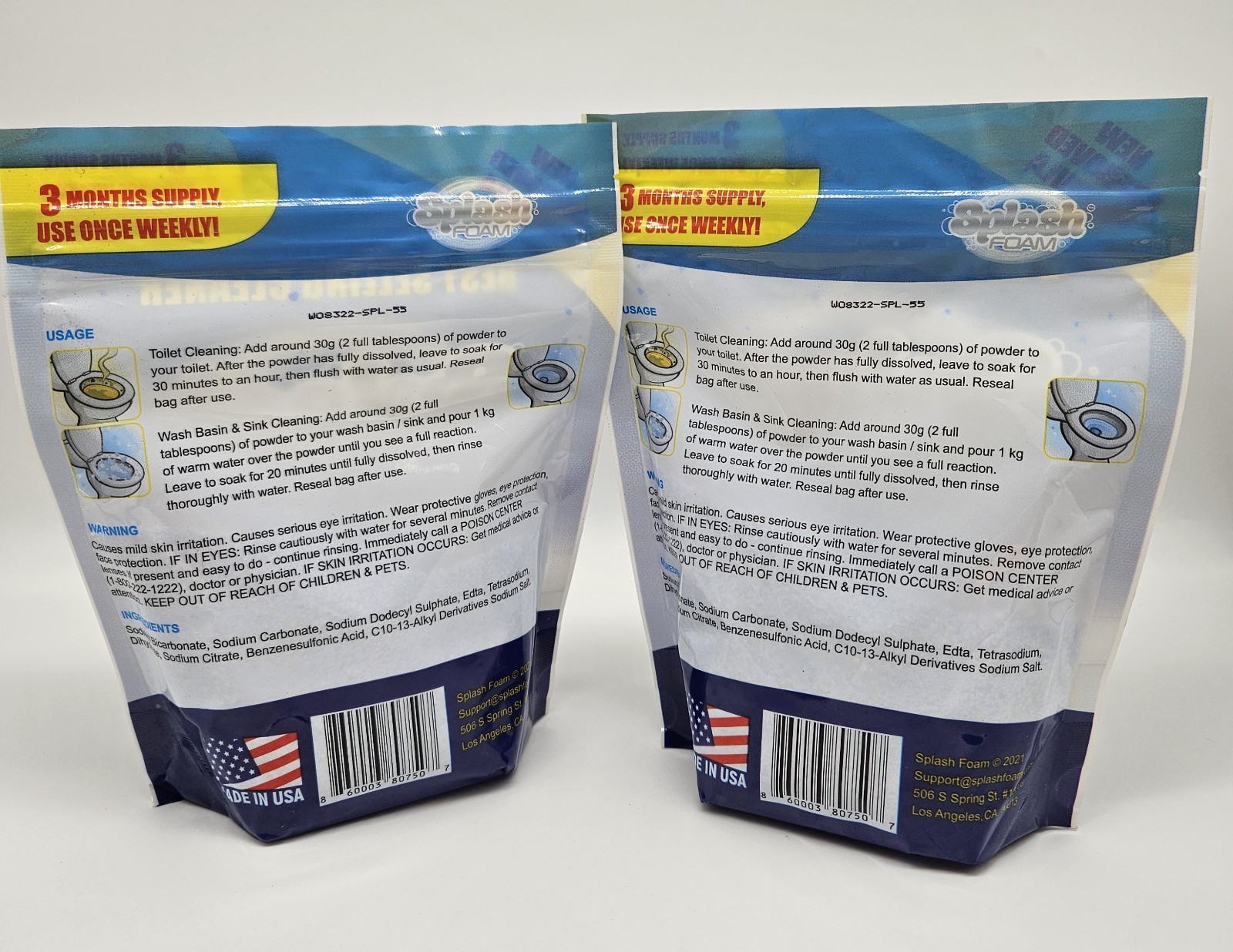 TWO Splash Foam Foaming Dissolve Advanced Let Soak Rinse Cleanser New Sealed Bag