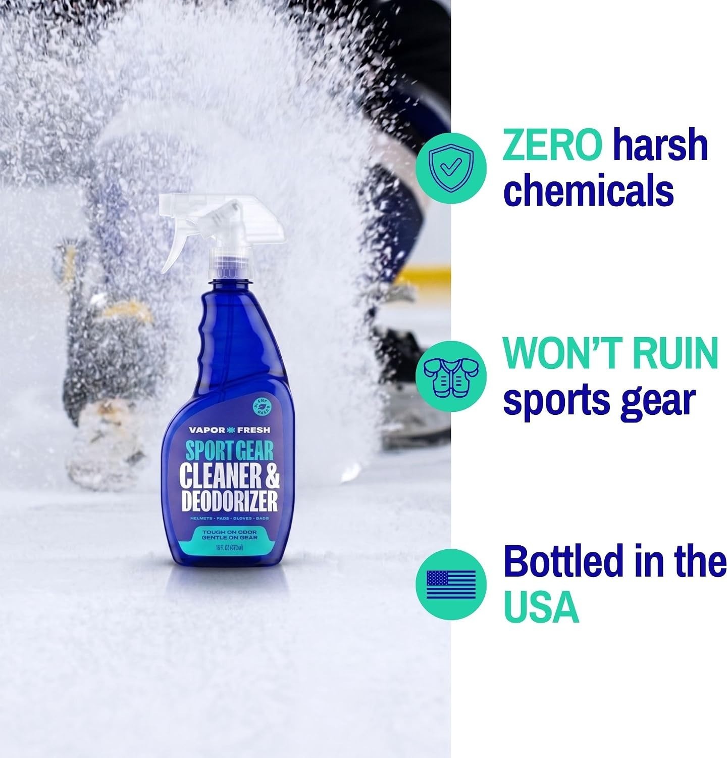 Plant-Based Sports Cleaner & Deodorizer for Gym Equipment – 16 Fl Oz Spray