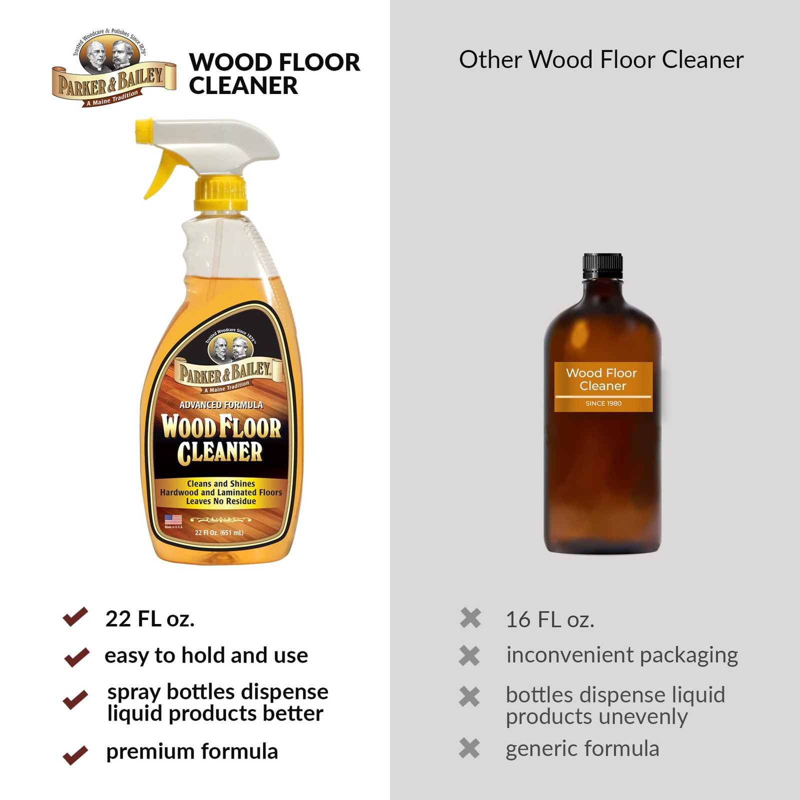 Wood Floor Cleaner – Use on Hardwood, Laminated or Faux Finished Floors. Shin…