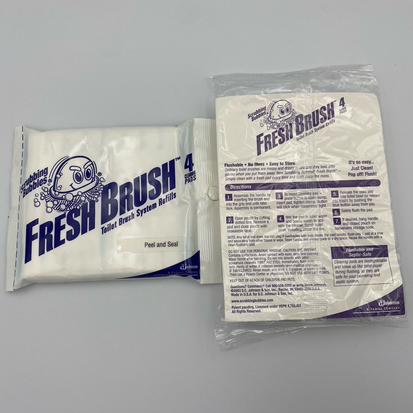 116 ct Scrubbing Bubbles FRESH BRUSH Flushable Pads Toilet Cleaning Refill Heads