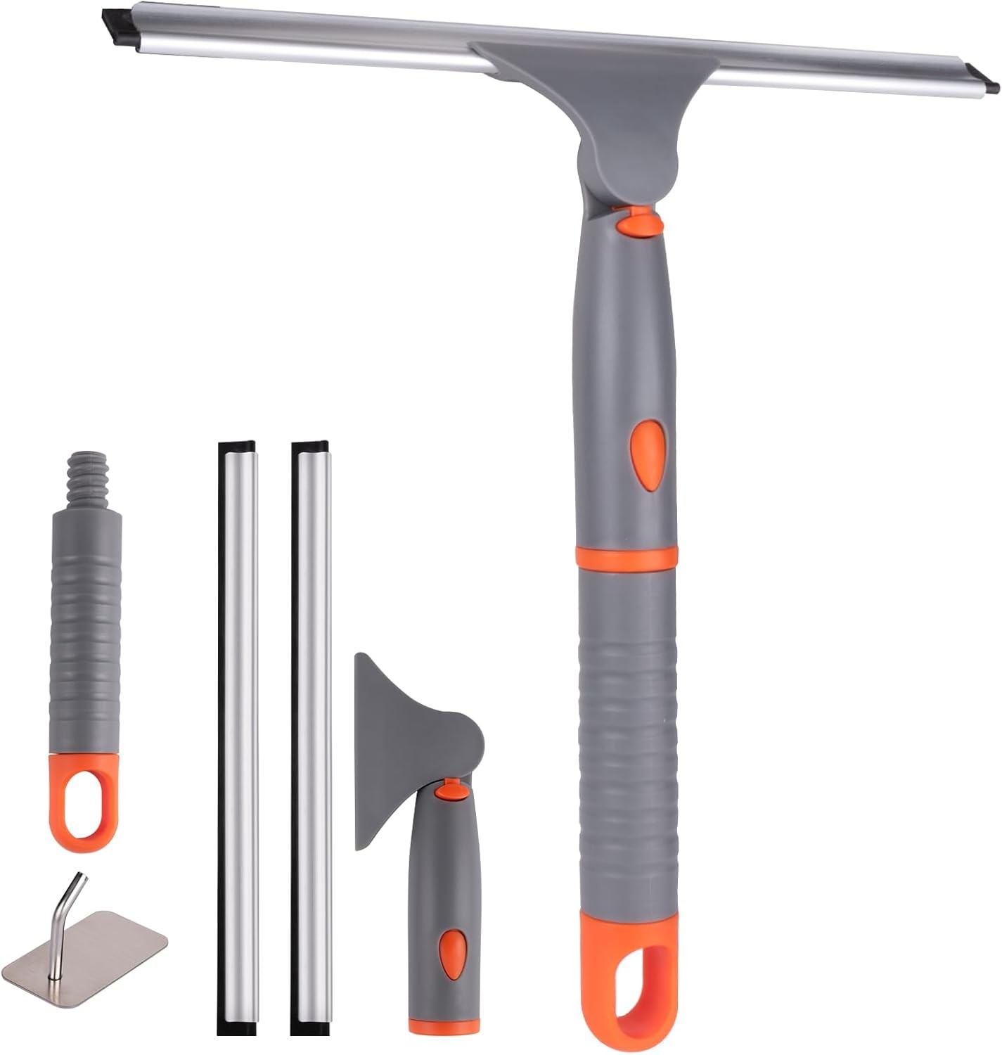 All Purpose 10 inch Shower Squeegee W/ 2pcs Rubber Wiper Blade Window Squeegee