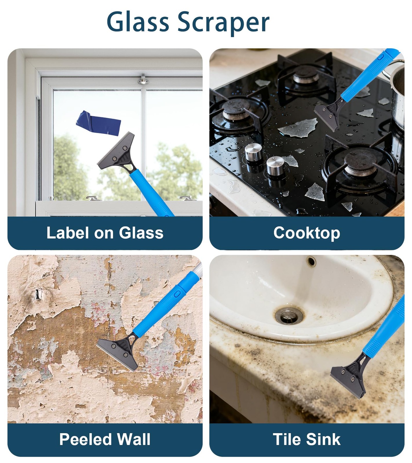 Window Cleaning Kit, Swivel Squeegee & Scrubber with Extension Poles, Foldabl…