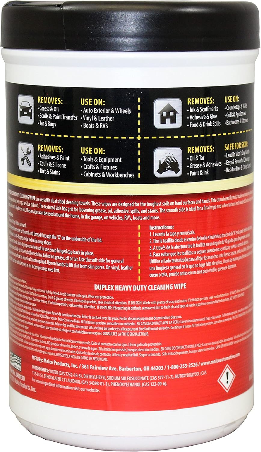 Duplex Heavy Duty Cleaning Wipes for Home and Auto – Dual Sided Textured, Wet Wi