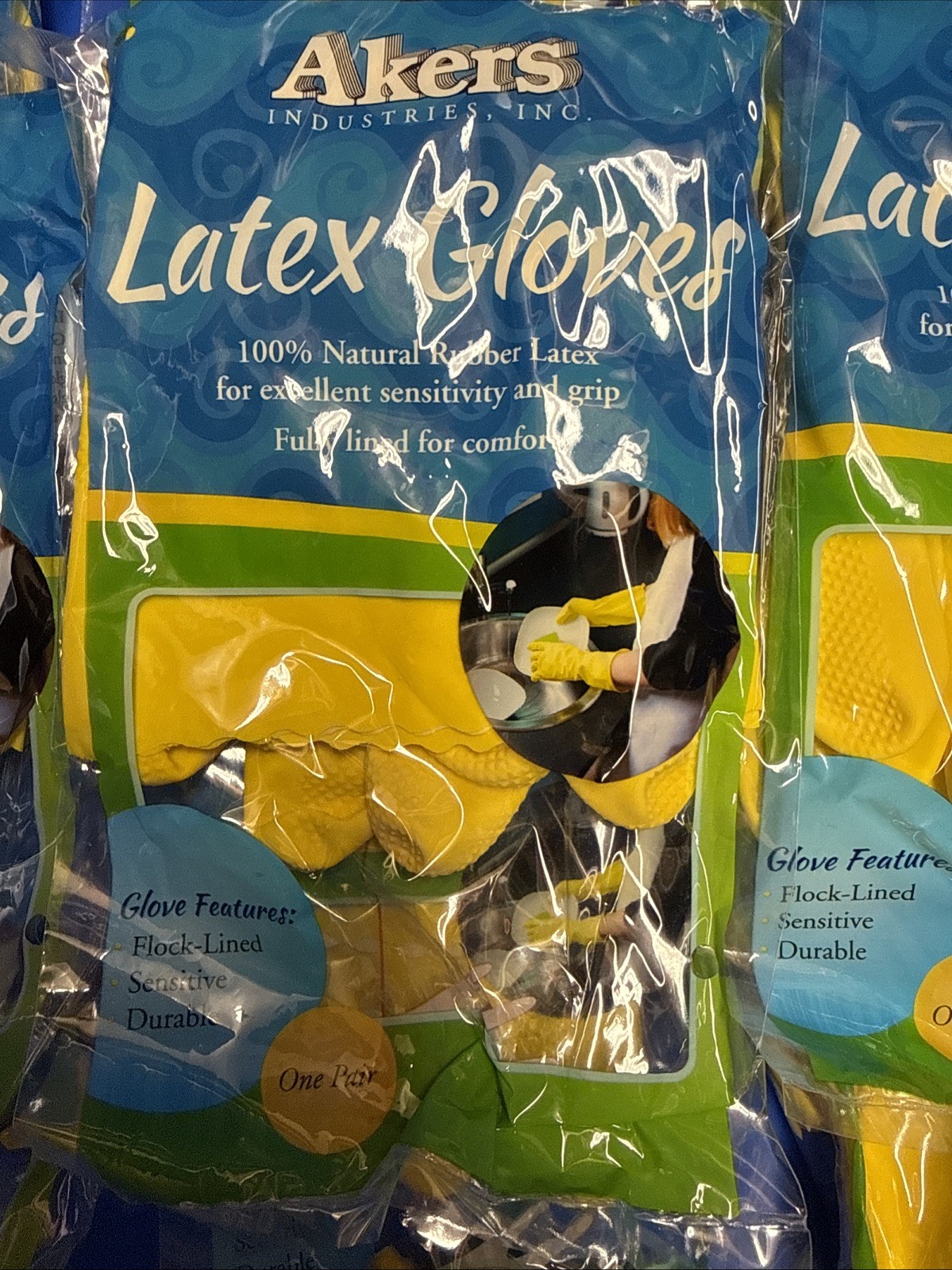 Pack Of 12 PAIRS * AKERS Industries LATEX Gloves Flock lined-Durable