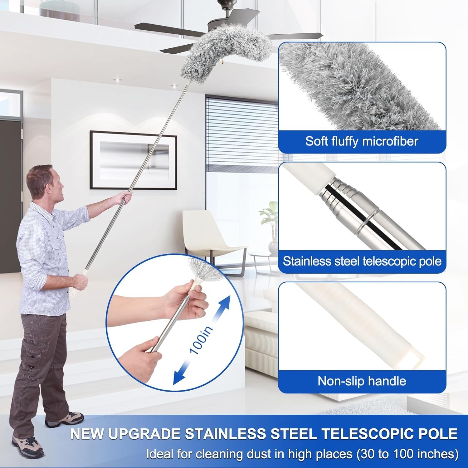 Flexible Microfiber Duster – Scratch-Resistant
