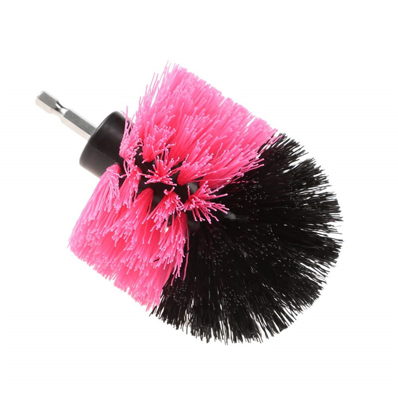 3 Pcs/set Drill Brush Power Scrubber Drill Attachments Cleaning Pink