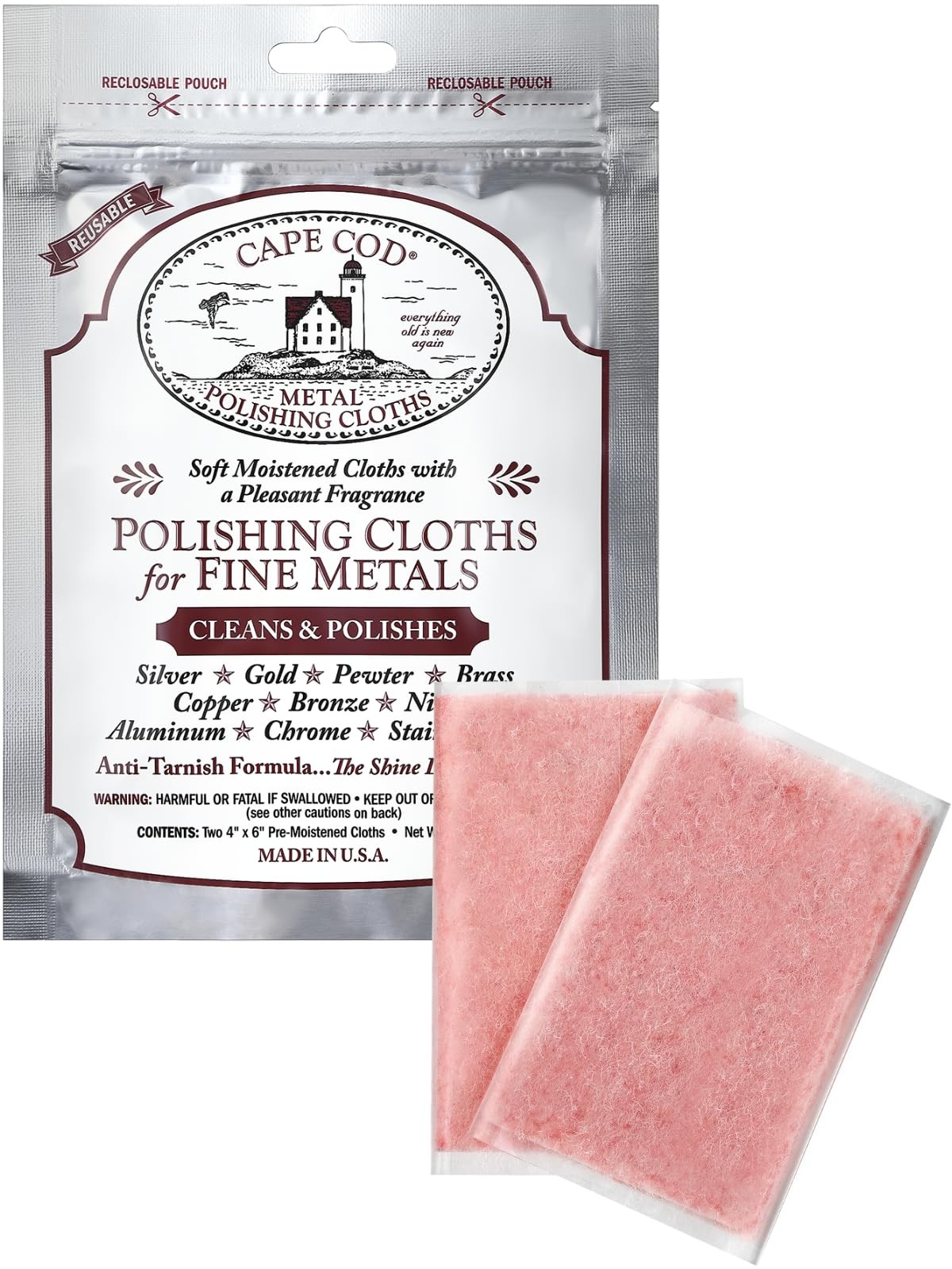 Polish Co Metal Polishing Cloths Foil Pouch 0.53oz Stainless Steel