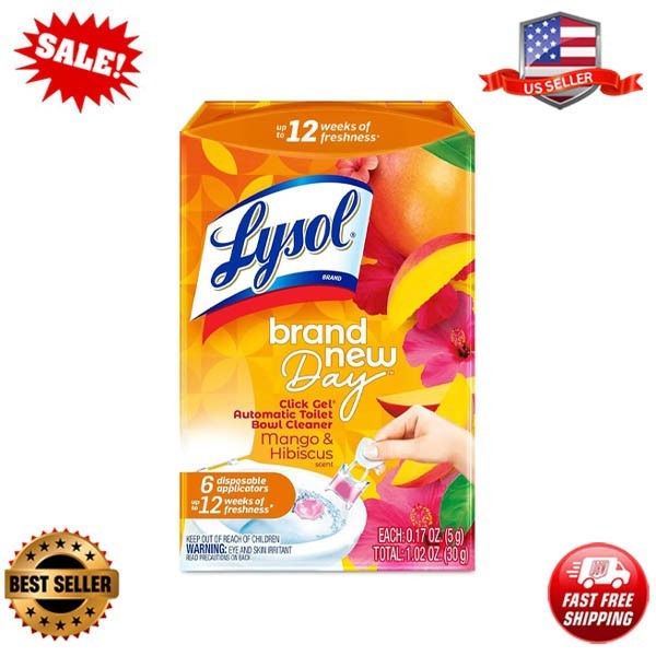 Lysol Click Gel Automatic Toilet Bowl Cleaner, Toilet Gel Stamp, Toilet 6 Count