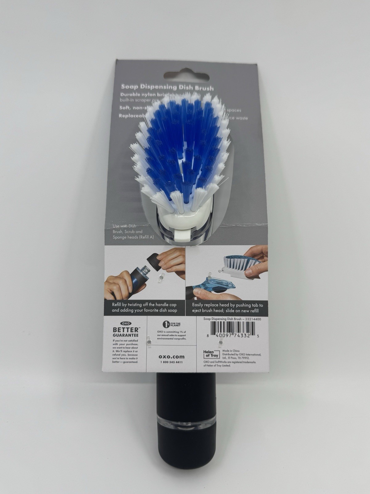 OXO Softworks Soap Dispensing Dish Cleaning Brush with A Push of The Button New