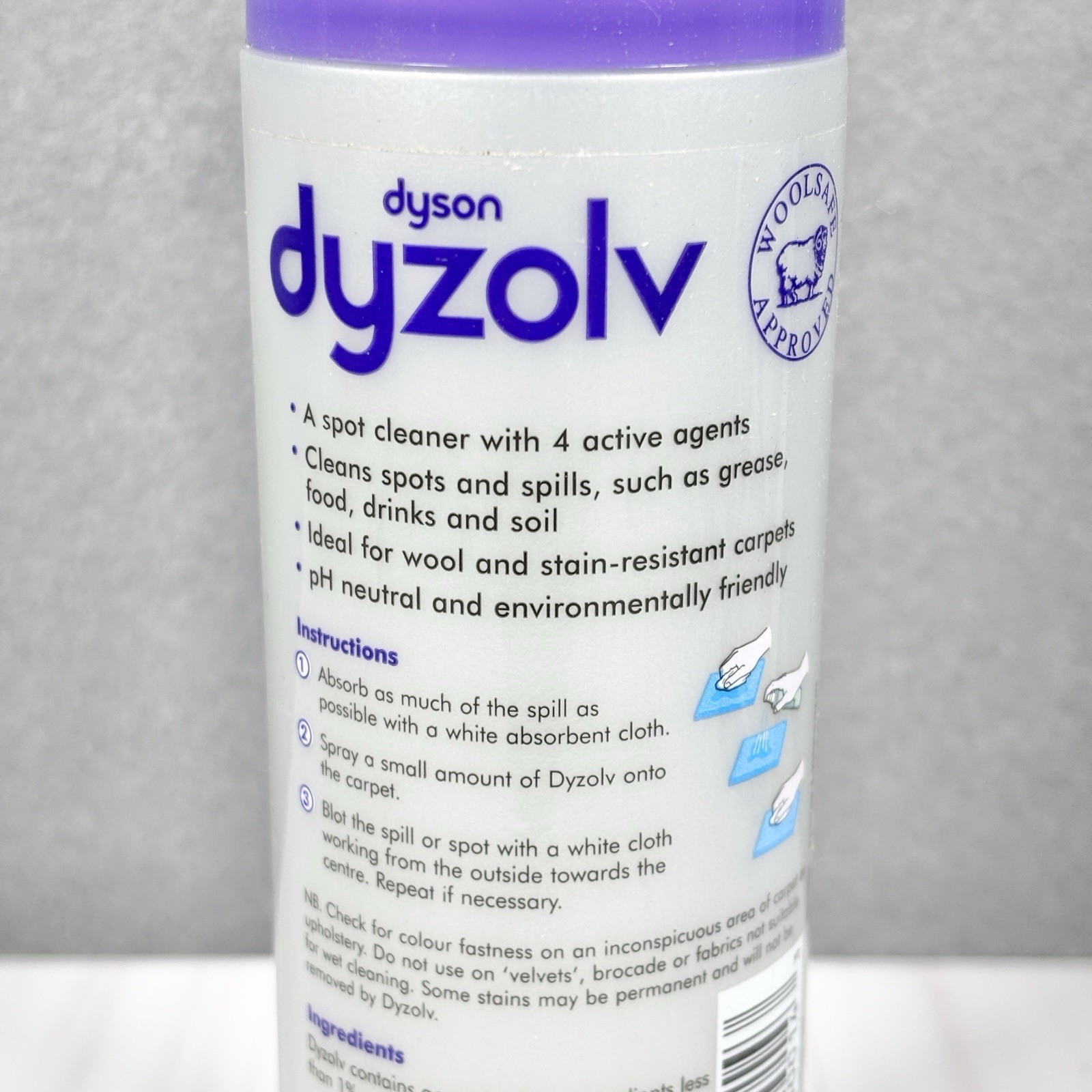 New DYSON Zorb Carpet Powder 26.5 Oz. Dyzolv Spot Cleaner 8.5 Fl Oz Woolsafe Rug