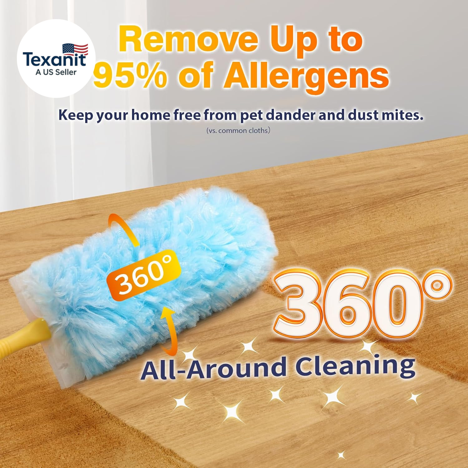 30 Count Duster Refills for Swiffer Dusters, Multisurface 360 Dusters with 3Ft E