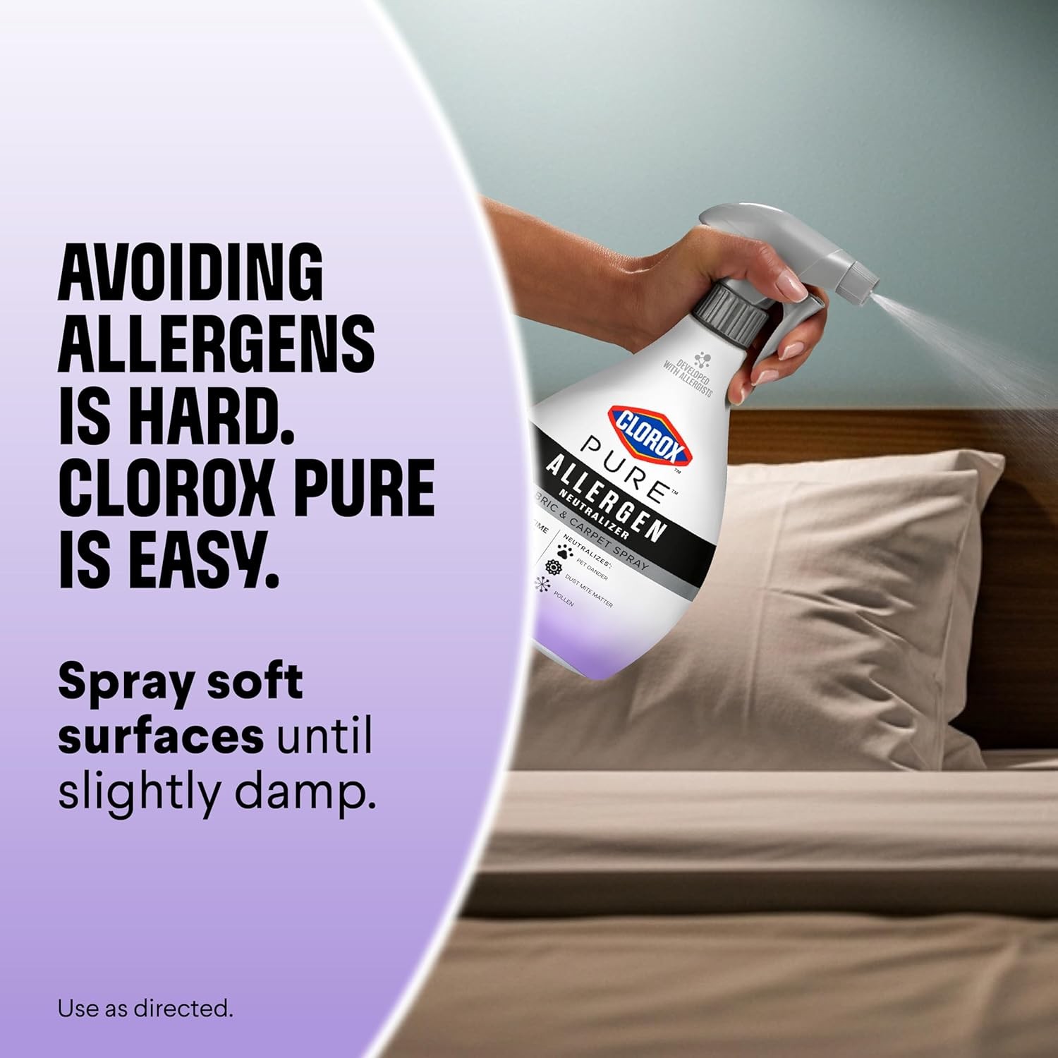 PURE Allergen Neutralizer Fabric and Carpet Spray, Nighttime Calm, 26 Fluid Ounc