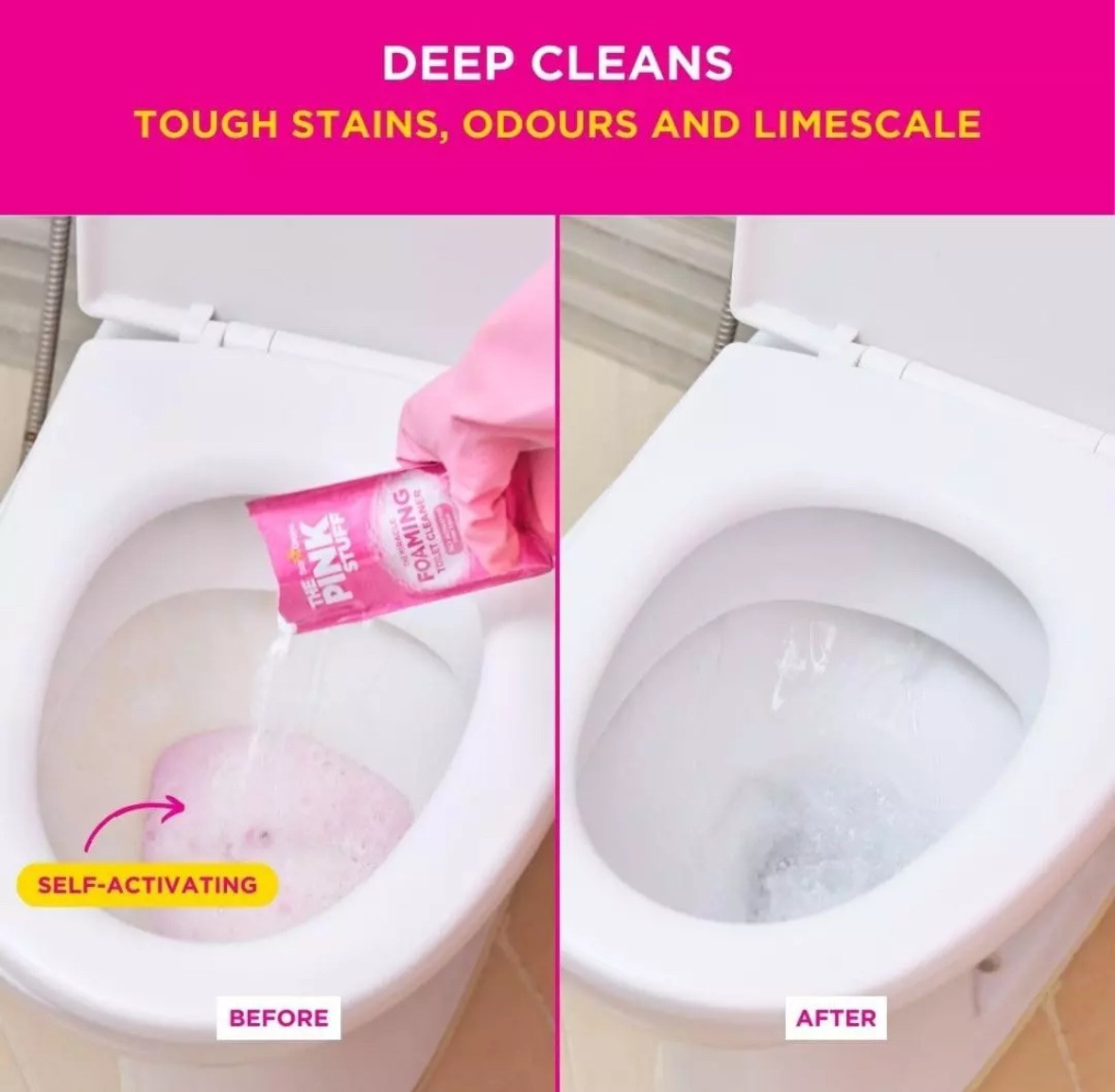 Stardrops The Pink Stuff Miracle Power Foaming Toilet Cleaner – Self-Activati…