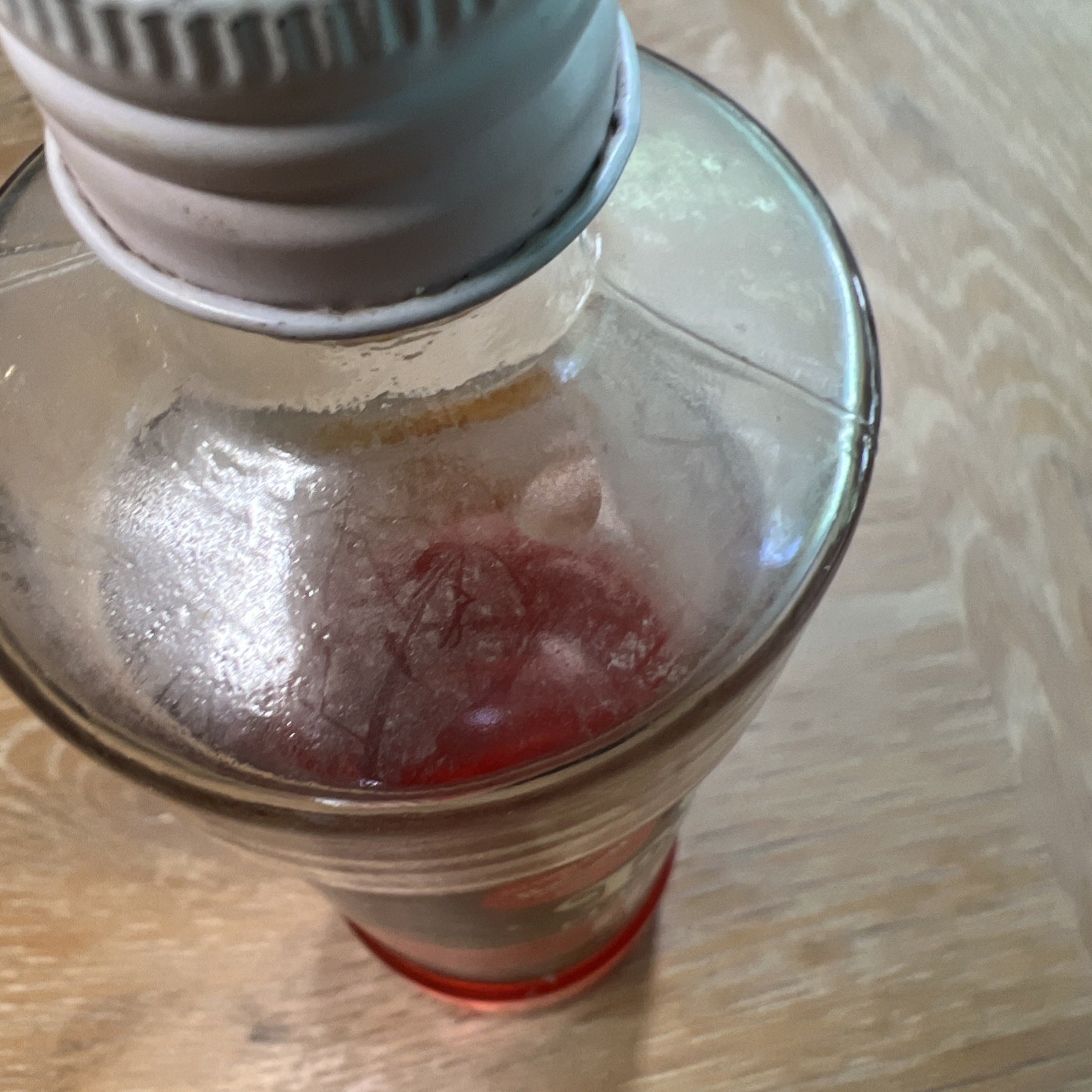 Vintage Old English Red Oil Furniture Polish 16oz Glass Bottle 50% Full