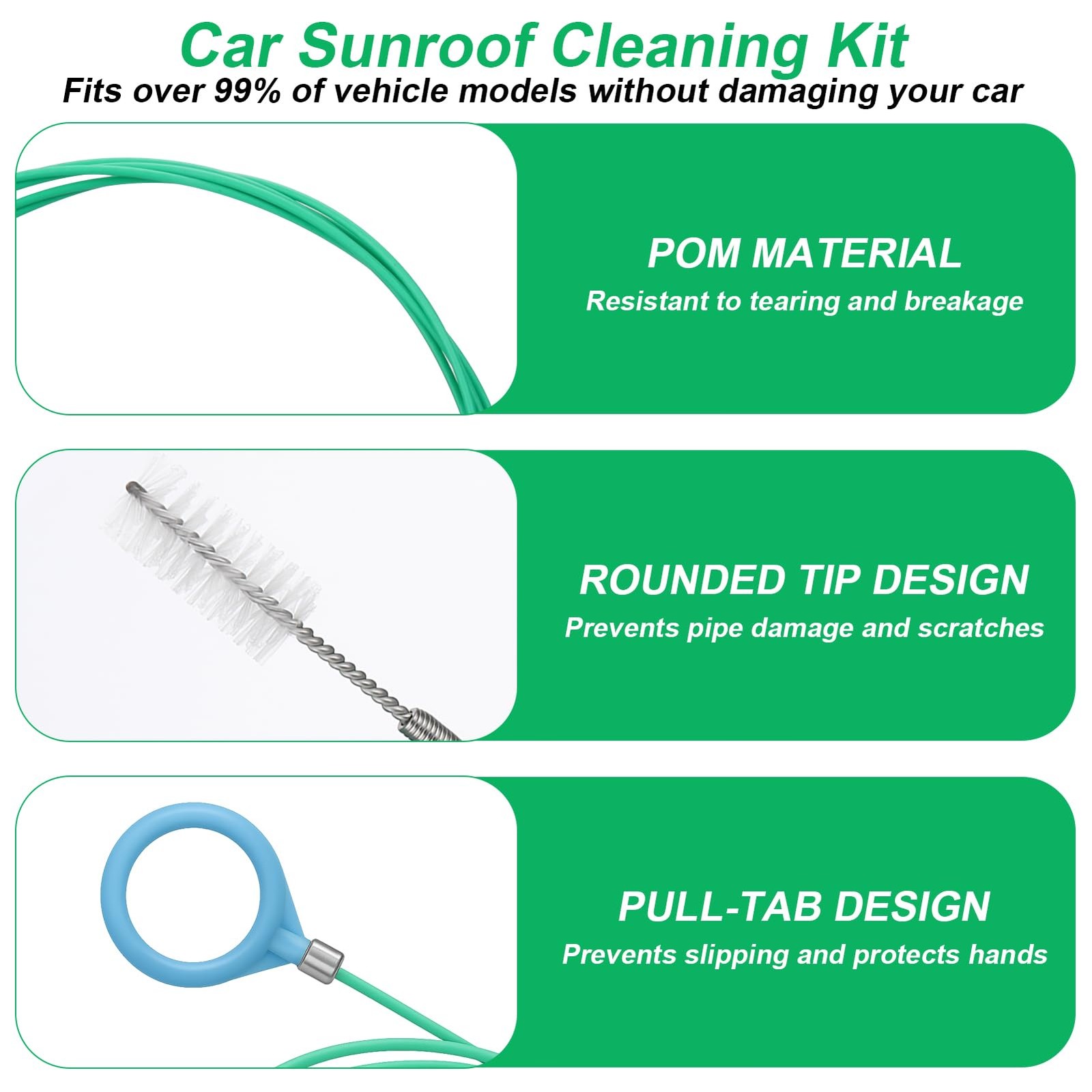 Upgraded Auto Sunroof Drain Cleaning Tool,118in Extra Long Flexible Car Sun R…