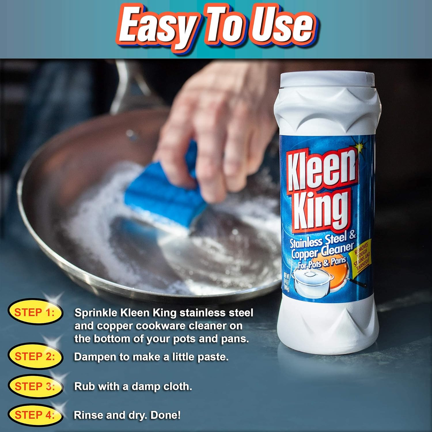 King Kleen Stainless Steel Cookware Cleaner & Copper Cleaner 14 Oz Multi-Purpose