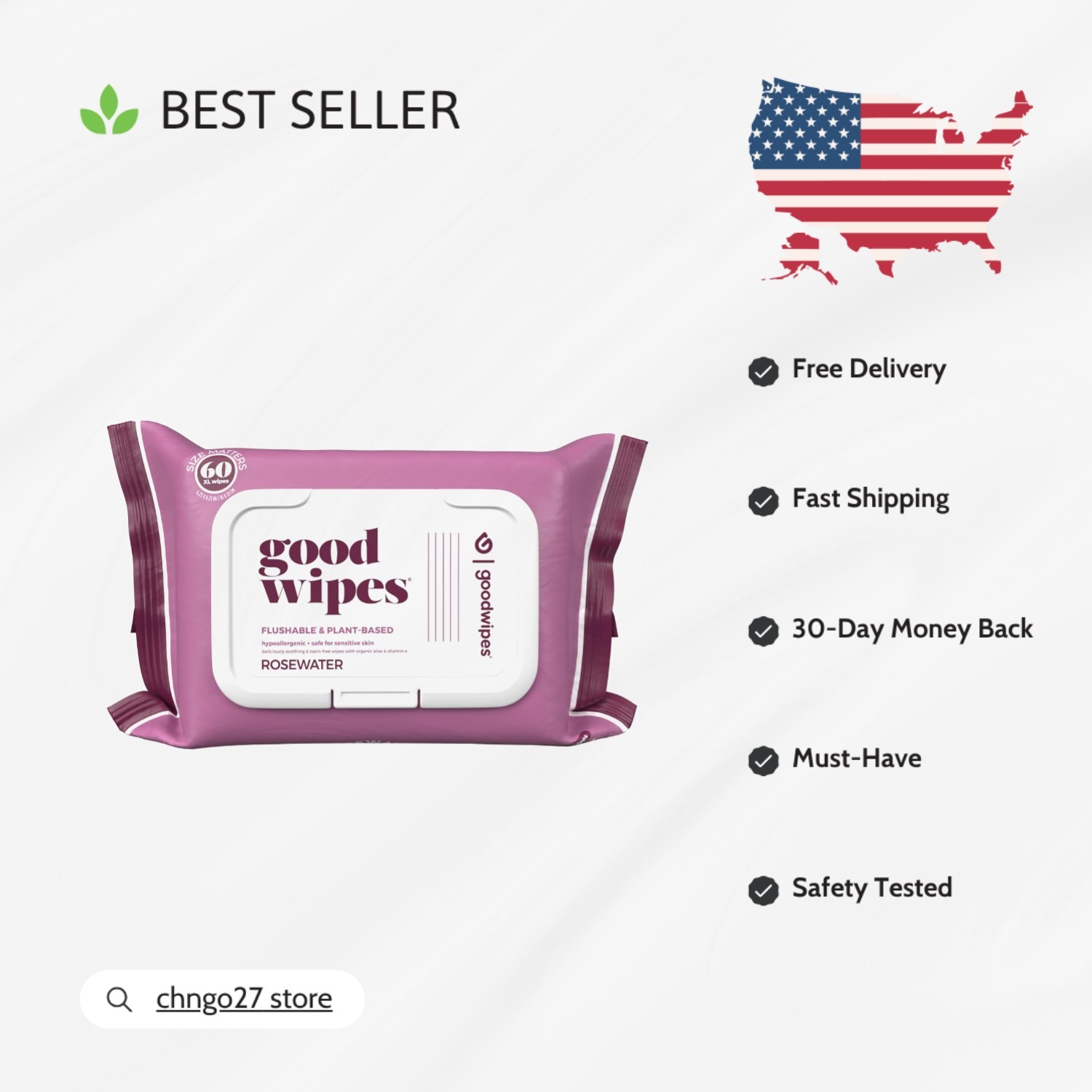 Gentle Aloe & Vitamin E Flushable Wipes – 60 Count Lavender-Scented for Hygiene