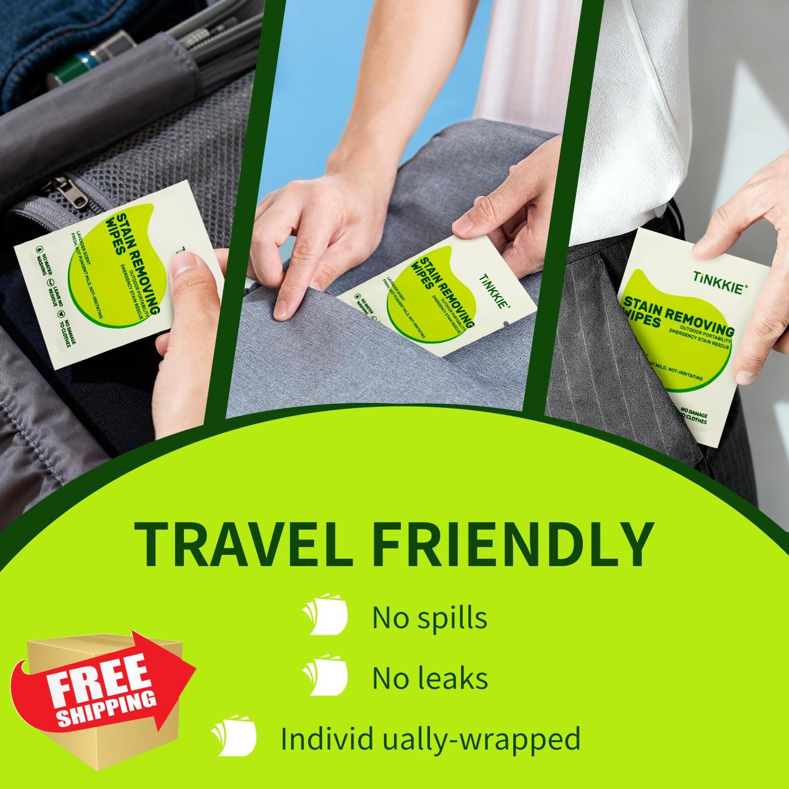 TiNKKiE Stain Remover Wipes 100 Count