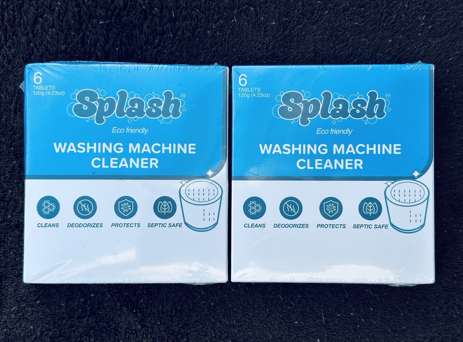 Lot of 2 ~ Splash Spotless Washing Machine Cleaner Tablets Deep Cleaning Formula