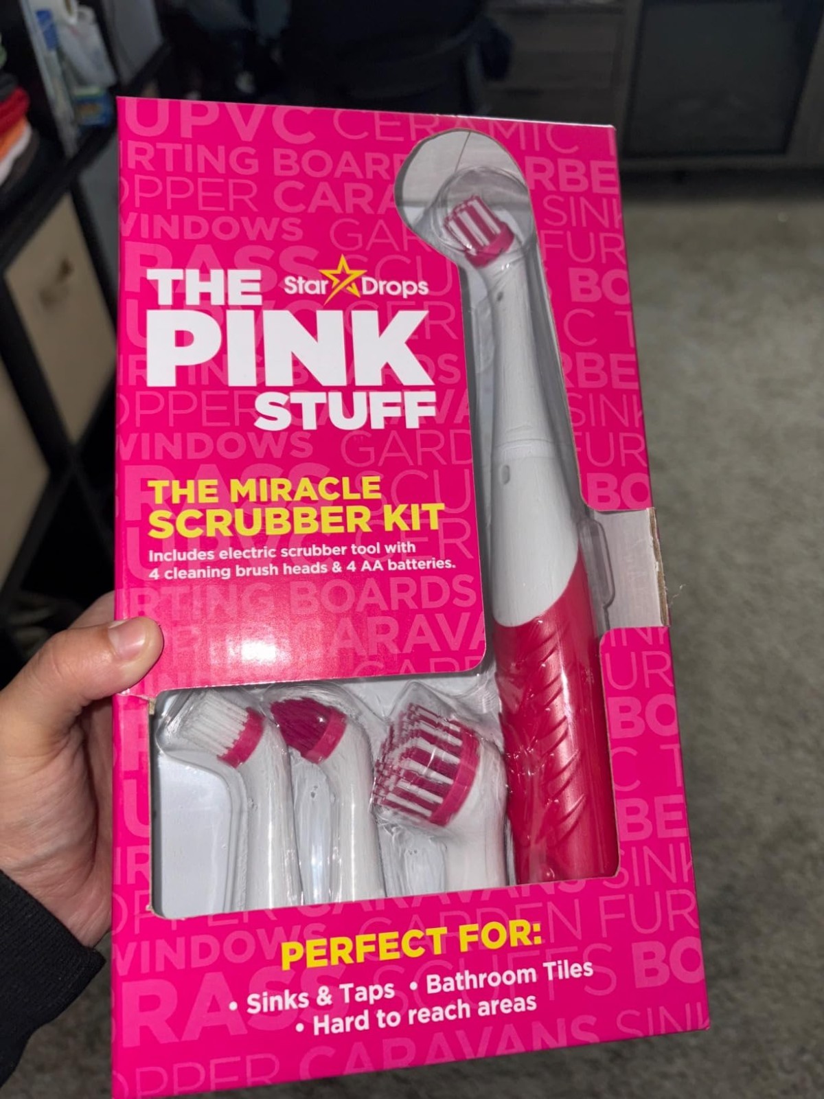The Pink Stuff Cleaning Electric Scrubber 4 Piece Brush Head Kit