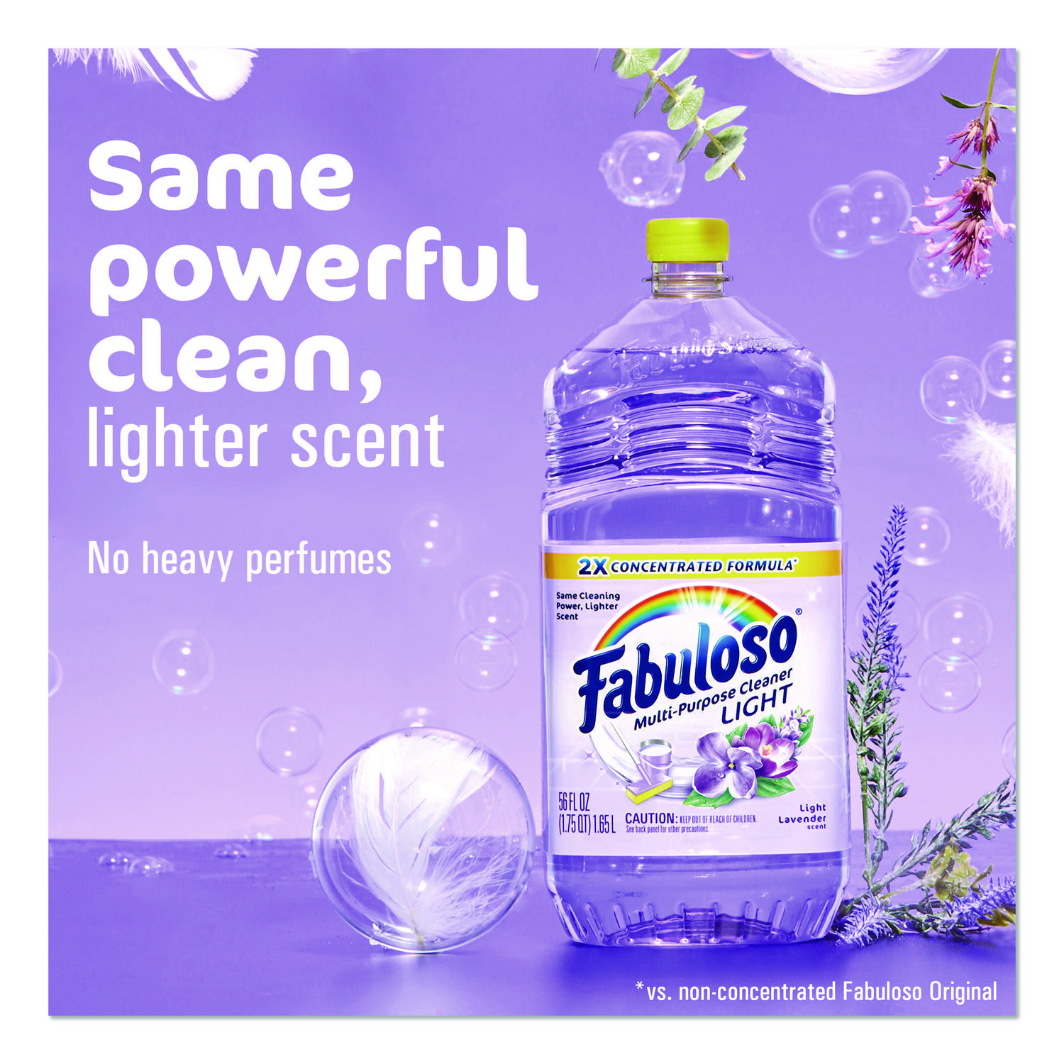 Multi-Use Cleaner, Light Lavender Scent, 56 oz Bottle, 6/Carton