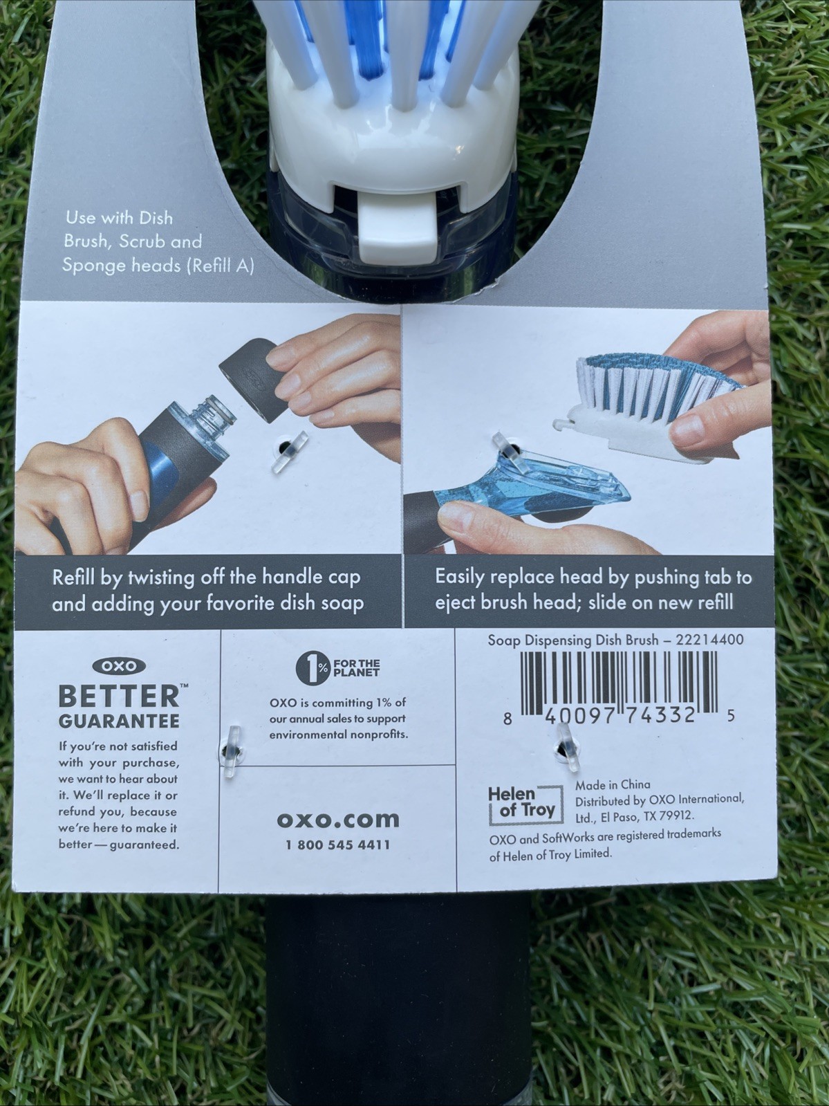OXO Softworks Soap Dispensing Dish Cleaning Brush with A Push of The Button New