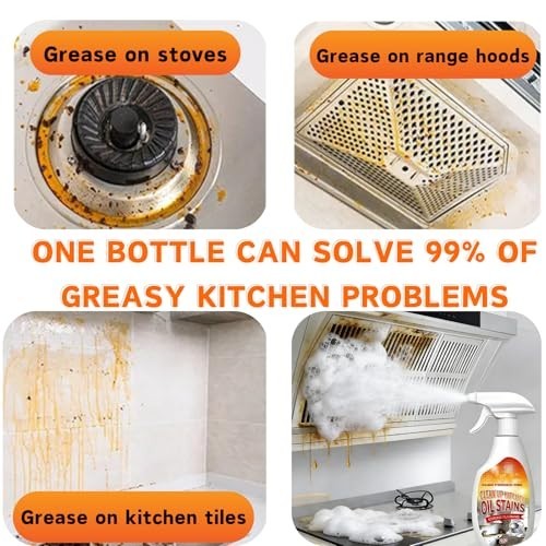 Heavy Duty Kitchen Cleaner Spray – Multi-Purpose Oil Stain Remover 240ml/8.45oz